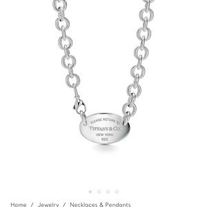 Tiffany oval tag necklace